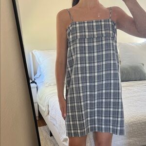 Blue and White Plaid Dress